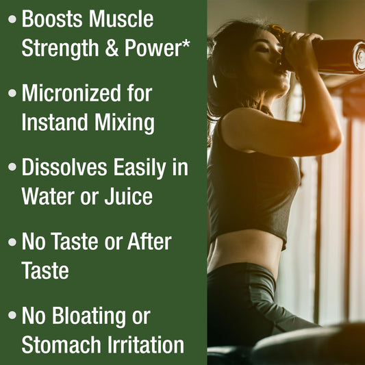 Creapure Creatine Monohydrate Powder. Ultra High Purity German Made Creatine with Nothing Else Added at All. Pure and Unflavored for Men & Women. - NutriGlobal