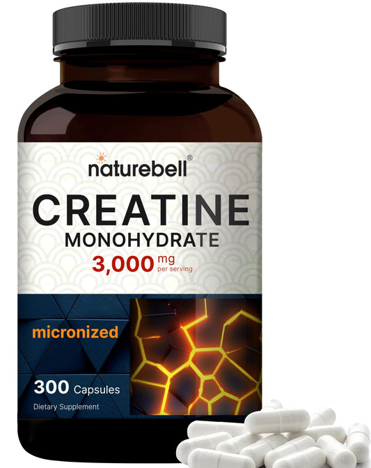 Creatine Monohydrate 3,000mg Per Serving, 300 Capsules – Micronized – Unflavored - NutriGlobal