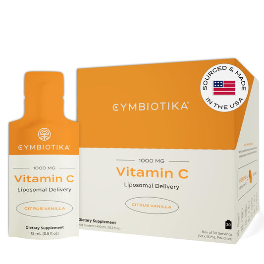 CYMBIOTIKA Vitamin C Individual Packets, Liposomal Delivery, Supplement for Immune Support, Collagen Boost, & Healthy Aging - NutriGlobal