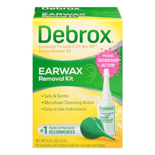 Debrox Ear Wax Removal Kit, Ear Cleaning Kit Includes Rubber Bulb Syringe - NutriGlobal