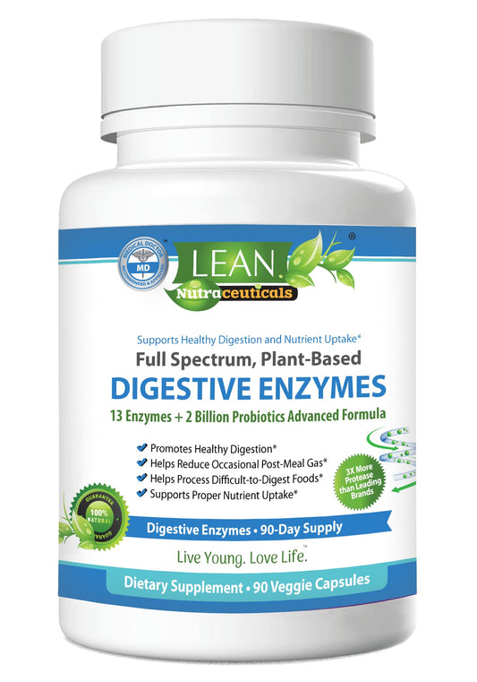 Digestive Enzymes with Probiotics, 90 Day Gut Health Supplement, 90 Cap - NutriGlobal