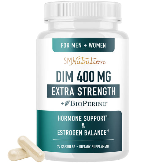 DIM Supplement 400MG Extra Strength | Hormone Balance for Men and Women | Menopause, Acne, Hot Flashes Relief, Prostate Support & Antioxidant Support | Soy-Free, Gluten-Free | SMNutrition | 90 Ct. - NutriGlobal