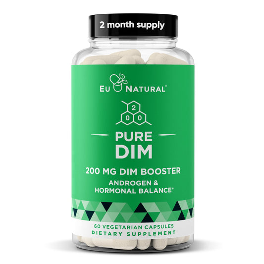 DIM Supplement Pure 200 Mg for Women or Men – Estrogen Hormone Balance Supplement for Energy, Fatigue, Stress, Menopause, Hot Flashes – Enhanced Bioavailability BioPerine – 60 Vegan Soft Capsules - NutriGlobal