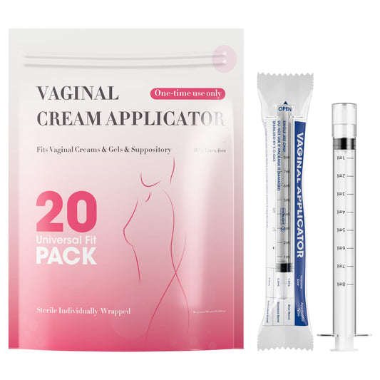 Disposable Vaginal Suppository Applicator for Women – 8ml Lube Injector Syringes with Smooth Tip, Fits Most Creams Gels Pills Tablet Suppositories, Sterilized Individually Wrapped, Pack of 20 - NutriGlobal