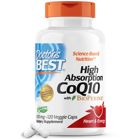 Doctor's Best High Absorption CoQ10 with Bioperine, Heart Health & Energy Production - NutriGlobal