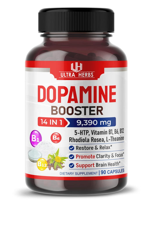 Dopamine Focus Supplement Ashwagandha 5000mg 5-HTP 50mg Rhodiola Rosea 2000mg - NutriGlobal