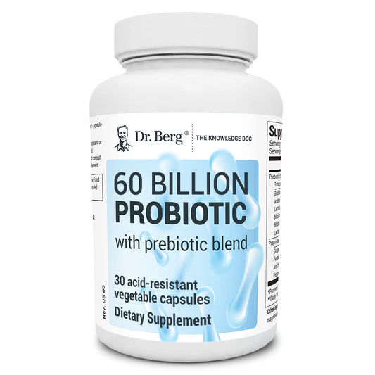 Dr. Berg 60 Billion Probiotic Supplement - Probiotics for Men & Women - Pre and Probiotics - NutriGlobal