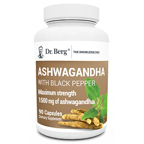 Dr. Berg Ashwagandha Capsules 1500mg - Includes Organic Ashwagandha Root - NutriGlobal