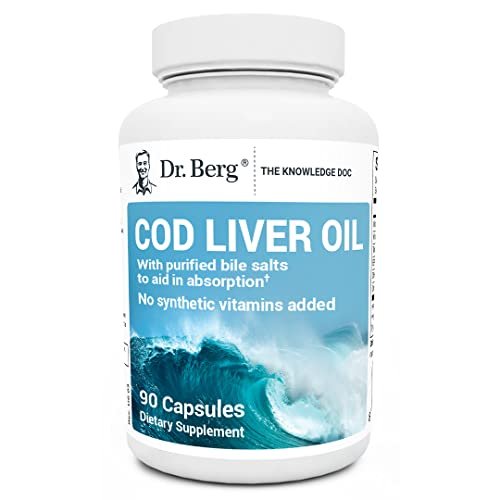 Dr. Berg Cod Liver Oil Capsules from Wild Caught Cod - No Smells or Bad Aftertaste - NutriGlobal