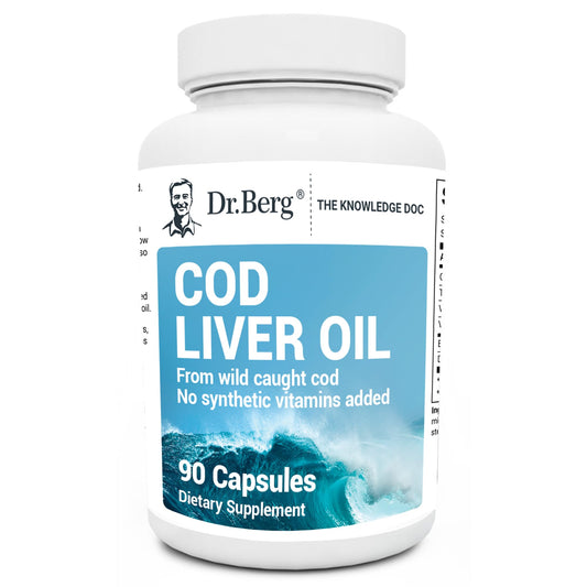 Dr. Berg Cod Liver Oil Capsules - New Formula Without OxBile - Rich in Omega-3 Fatty - NutriGlobal