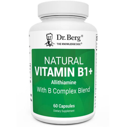 Dr. Berg Natural Vitamin B1 B6 B12 Complex - Allithiamine Vitamin B1 Supplement with 8 Essential Vitamin B Complex for Men & Women Including Thiamin - NutriGlobal