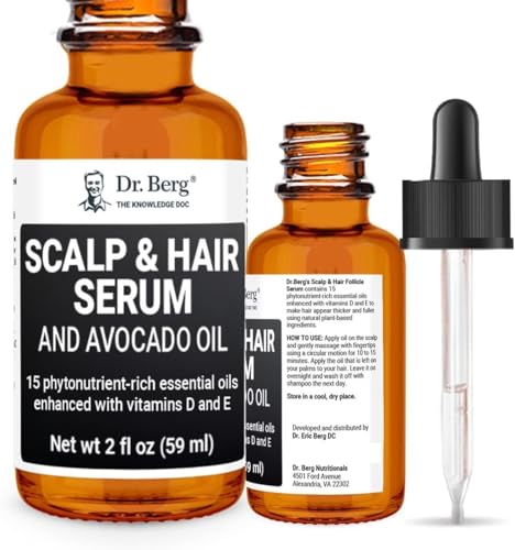 Dr Berg's (All In One) Hair Growth Serum w/Jojoba Oil & Castor Oil For Fuller Thicker Hair - NutriGlobal