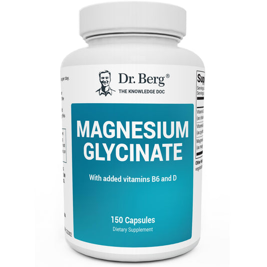 Dr. Berg's Magnesium Glycinate 400mg - Fully Chelated Veg Capsules for Stress - NutriGlobal