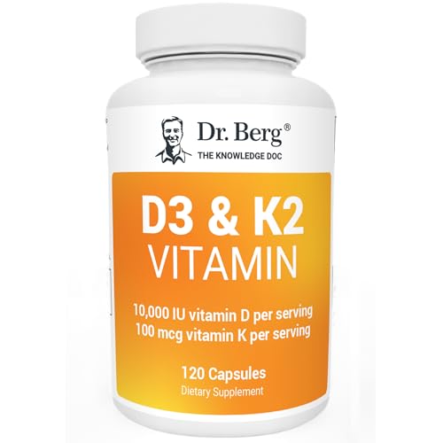 Dr. Berg's Vitamin D3 K2 Supplement w/MCT Oil - Includes 10,000 IU of Vitamin D3 - NutriGlobal