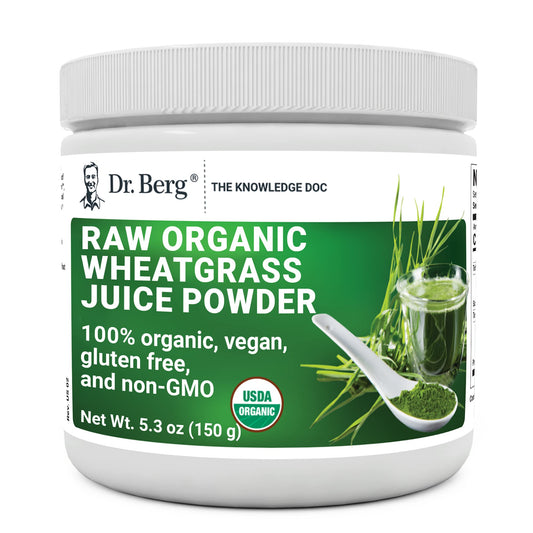 Dr. Berg's Wheatgrass Superfood Powder - Raw Juice Organic Ultra-Concentrated Rich - NutriGlobal