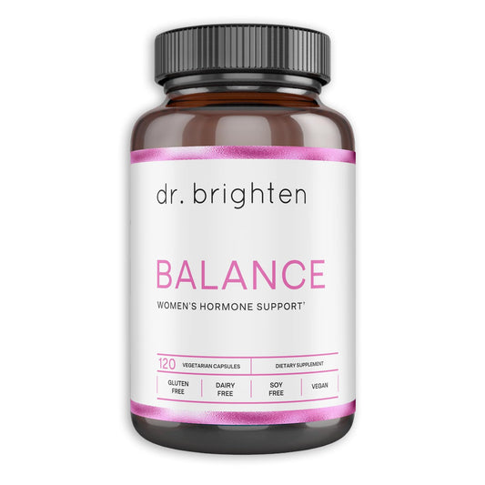 Dr. Brighten Balance - Hormone Balance for Women with Chasteberry and DIM - Targets Hormonal Acne, Period Issues, & PMS - Vegan, Non-GMO - NutriGlobal