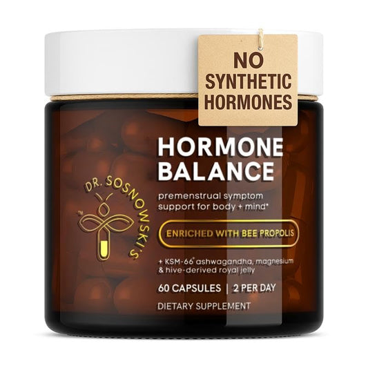 Dr Sosnowski's Hormone Balance | Multivitamin for Women to Support Hormonal Regulation, Energy, Mental Clarity & Skin | Bee Propolis, Ashwagandha, Dong Quai, Magnesium, B6 Vitamins | 60 Capsules - NutriGlobal