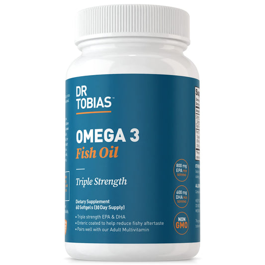 Dr. Tobias Omega 3 Fish Oil, 800 mg EPA 600 DHA Supplement for Heart, Brain & Immune - NutriGlobal