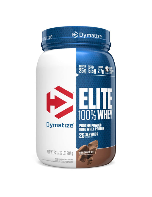 Dymatize Elite 100% Whey Protein Powder, 25g Protein, 5.5g BCAAs & 2.7g L-Leucine - NutriGlobal