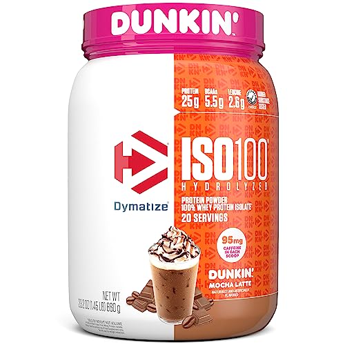 Dymatize ISO100 Hydrolyzed Protein Powder in Dunkin' Mocha Latte Flavor, 100% Whey - NutriGlobal
