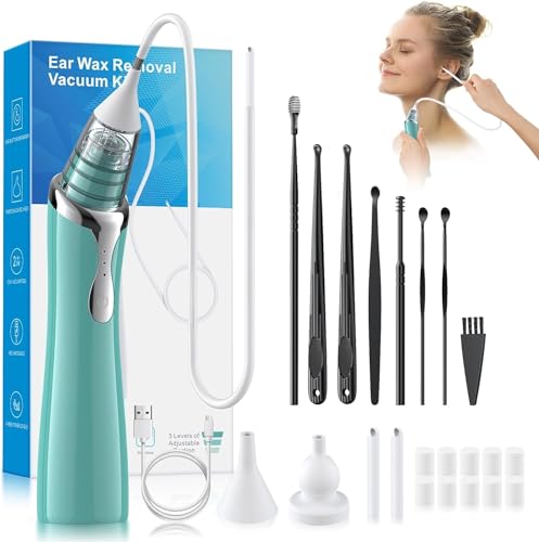 Ear Vacuum Wax Remover, Ear Wax Removal with 8 Pcs Ear Pick, Ear Wax - NutriGlobal