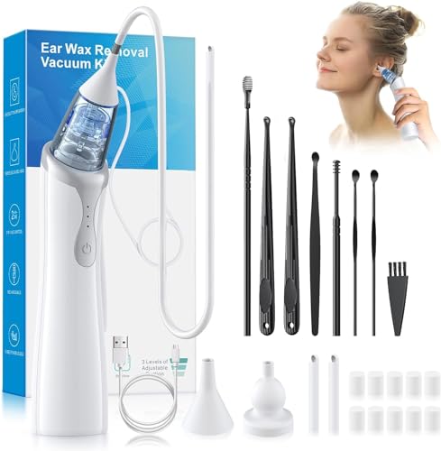 Ear Vacuum Wax Remover, Ear Wax Removal with 8 Pcs Ear Pick, Ear Wax - NutriGlobal