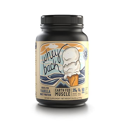 Earth Fed Muscle Whey Back Vanilla Truly Grass Fed Whey 2lb - No Fillers, Flow Agents - NutriGlobal