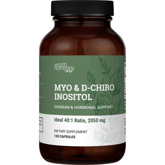 Earth Harmony Myo-Inositol & D-Chiro Inositol Supplement for Women, Ovarian & Hormone Balance for Women - Supports Normal Cycles, Fertility Supplement (120 Capsules) - NutriGlobal