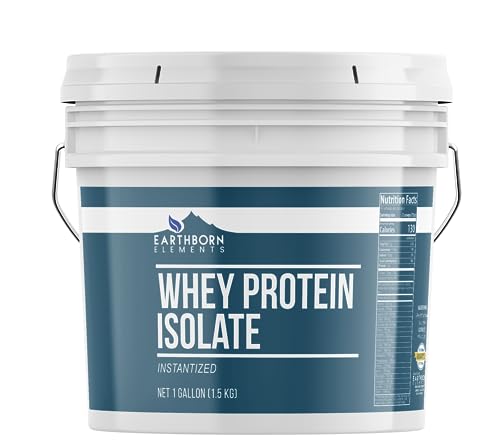 Earthborn Elements Whey Protein Isolate, 1 Gallon Bucket, Protein Powder, Unflavored - NutriGlobal