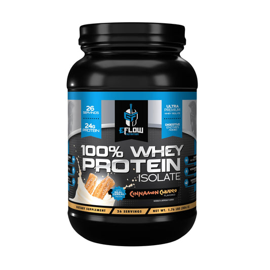eFlow Nutrition 100% Whey Protein Isolate - Lactose-Free Digestive Enzymes Added - NutriGlobal