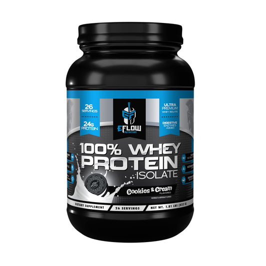 eFlow Nutrition 100% Whey Protein Isolate - Lactose-Free Digestive Enzymes Added - NutriGlobal