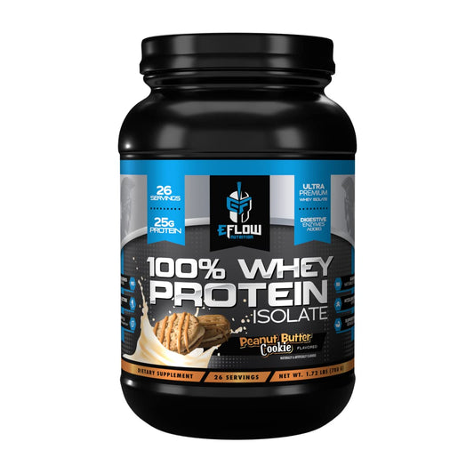 eFlow Nutrition 100% Whey Protein Isolate - Lactose-Free Digestive Enzymes Added - NutriGlobal