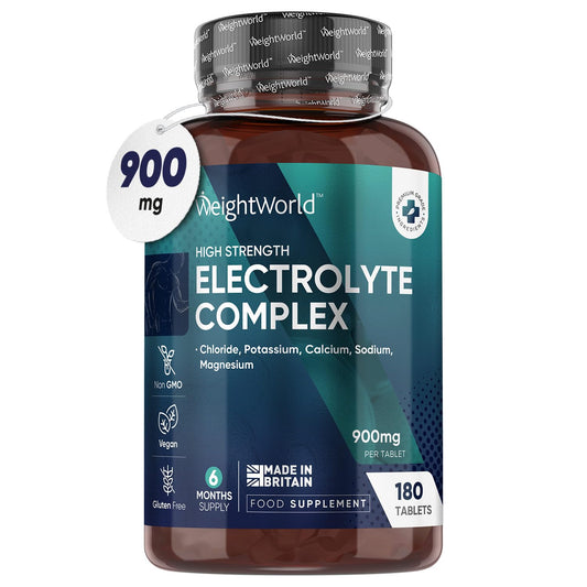 Electrolyte Tablets - 6 Months Supply - 180 Vegan Tablets with Sodium, Magnesium - NutriGlobal