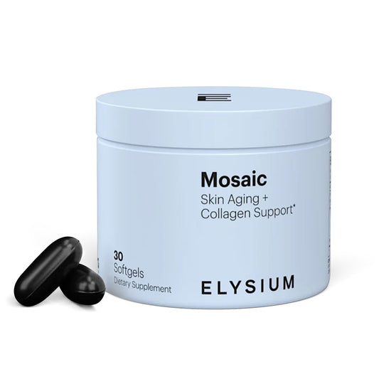 ELYSIUM Mosaic - Hyaluronic Acid Supplement - Clinically Proven - Fights Fine Lines & Skin Aging - Collagen Supplement - 30-Day Supply (Vegan Softgels) - NutriGlobal
