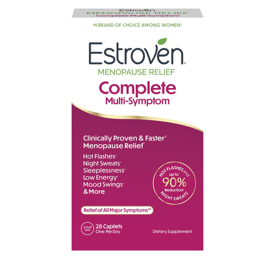 Estroven Complete Multi-Symptom Menopause Supplement for Women, 28 Ct., Clinically Proven Ingredient Provide Menopause Relief & Night Sweats & Hot Flash Relief* Drug-Free & Non-GMO - NutriGlobal