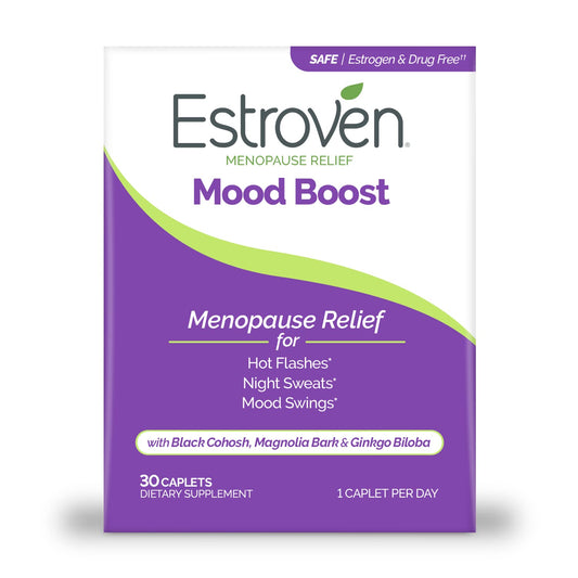 Estroven Mood Boost for Menopause Relief, Helps Reduce Hot Flashes & Night Sweats, Helps Manage Mood Swings, 30 Count - NutriGlobal