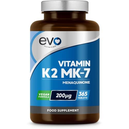 EVO NUTRITION Vitamin K2 MK-7 200mcg | 365 Vegetarian and Vegan Tablets - NutriGlobal