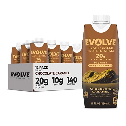 Evolve Plant Based Protein Shake, Chocolate Caramel, 20g Vegan Protein, Dairy Free - NutriGlobal