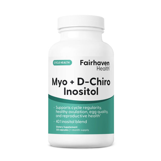 Fairhaven Health Myo-Inositol and D-Chiro Inositol Supplement for Women | 40:1 Ratio | Female Fertility Supplement for Women and Hormone Balance* | Vegan | 120 Myo & D-Chiro Inositol Capsules - NutriGlobal