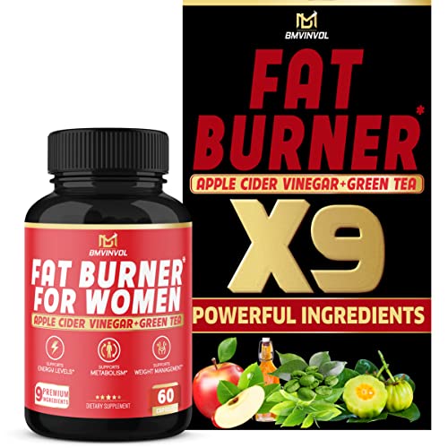 Fat Burner for Women, 9-in-1 Powerful Blend of Apple Cider Vinegar, Green Tea, Garcinia Cambogia - NutriGlobal