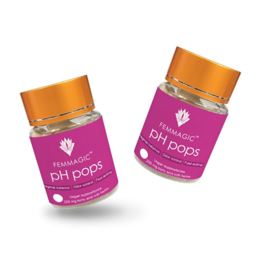 Femmagic - PH Pops (Boric Acid Suppositories), Vaginal Health Support, pH Balance, 100% Pure Boric Acid 600mg, Yeast Infection, BV Treatment, 14 Count - NutriGlobal