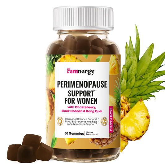 Femnergy Perimenopause Support Gummies for Women - Menopause Relief Estrogen & Hormone Balance Supplement with Black Cohosh Chasteberry Vitamins D3 B6 for Hot Flashes Night Sweats & Mood Swings - NutriGlobal