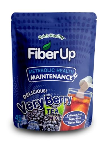 FIBER UP, Delicious Prebiotic Soluble Fiber Supplement, Very Berry Tea, 45 Servings. - NutriGlobal