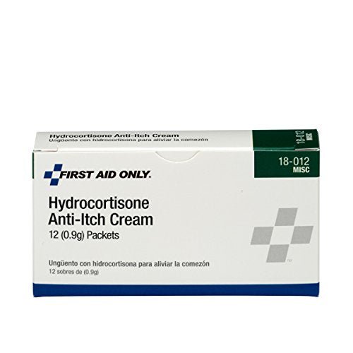 First Aid Only 18-012 Hydrocortisone Cream Packets, 12 Count - NutriGlobal