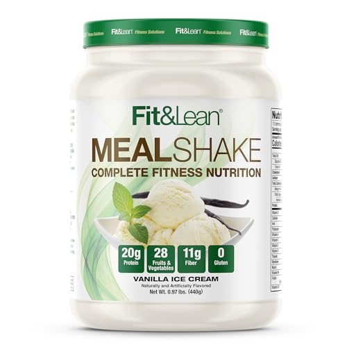 Fit & Lean Meal Shake, Fat Burning Meal Replacement, Protein, Fiber, Probiotics, Vanilla - NutriGlobal