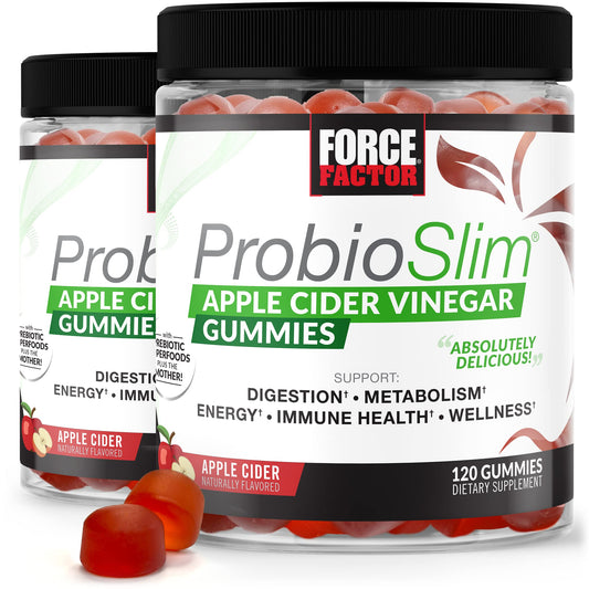 FORCE FACTOR ProbioSlim Apple Cider Vinegar Gummies Organic LactoSpore Prebiotics - NutriGlobal