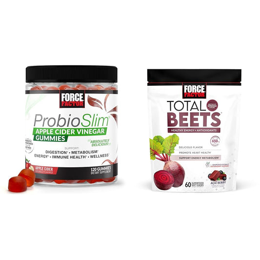 Force Factor ProbioSlim Apple Cider Vinegar Gummies with Organic, LactoSpore Probiotics - NutriGlobal