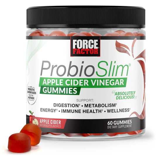 Force Factor ProbioSlim Apple Cider Vinegar Gummies with Organic LactoSpore Probiotics - NutriGlobal