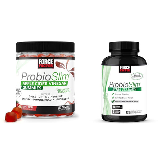Force Factor ProbioSlim Apple Cider Vinegar Gummies with Organic, LactoSpore Probiotics - NutriGlobal