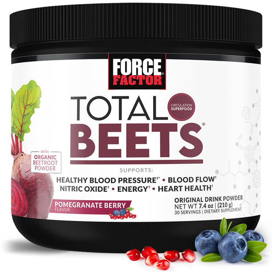 Force Factor Total Beets Drink Mix Superfood Powder with Nitrates to Support Circulation, Blood Flow, Nitric Oxide, Energy, Endurance, and Stamina - NutriGlobal